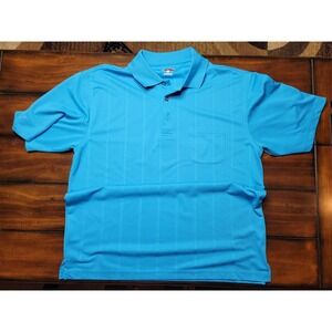 Pro Player Polo Men's L Large Bright Blue Short Sleeve Golf Shirt Polyester
